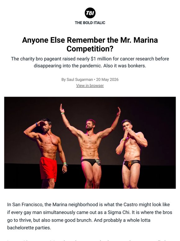Anyone Else Remember the Mr. Marina Competition?