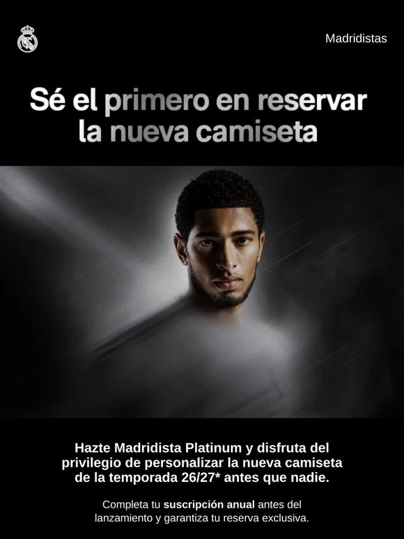Sé el primero. Reserva la nueva camiseta antes que nadie