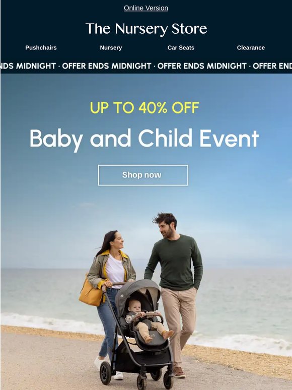 Our Baby and Child Event Ends Midnight