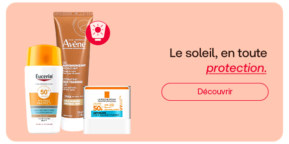 Le soleil, en toute protection : decouvrez des soins avec haute protection UV de Eucerin, Avène et La Roche-Posay pour une peau protegee et soignee tout au long de l’ete.