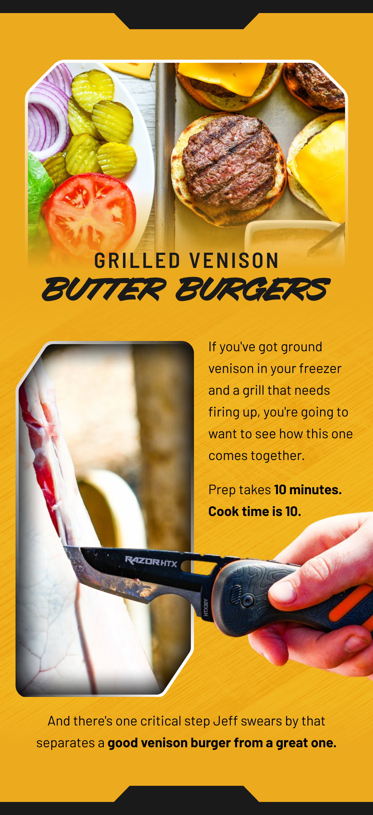 Grilled Venison Butter Burgers