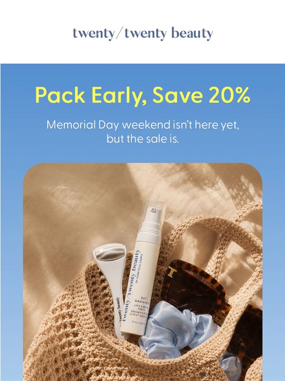 First dibs: 20% off starts now 🛫
