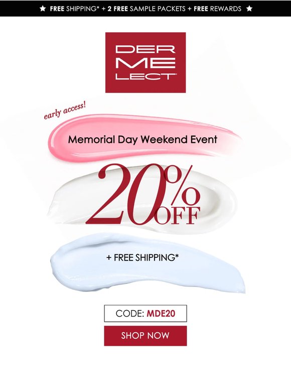 Early Access: 20% Off Memorial Day Event 🇺🇸