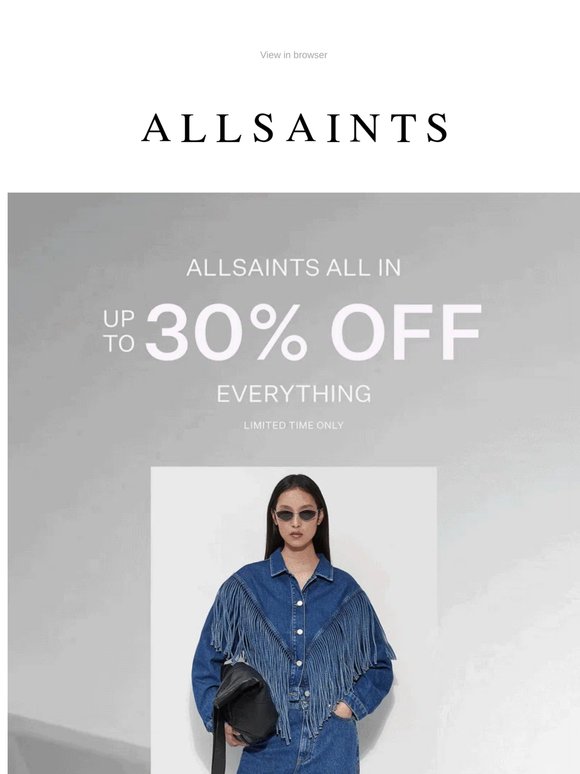 Heard the news? Up To 30% Off Everything