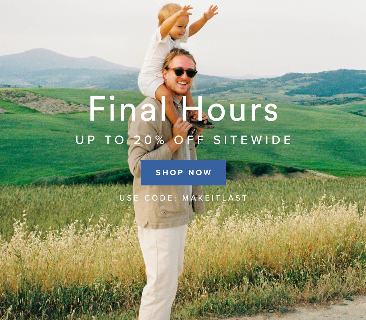 Final hours- up to 20% off sitewide