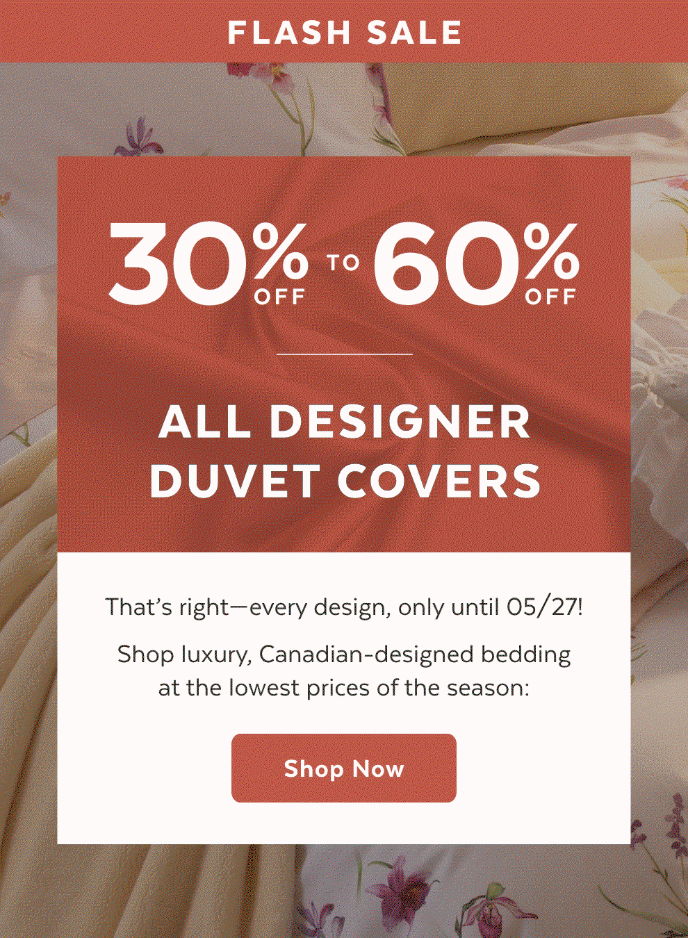 30% – 60% OFF ALL Designer Duvet Covers