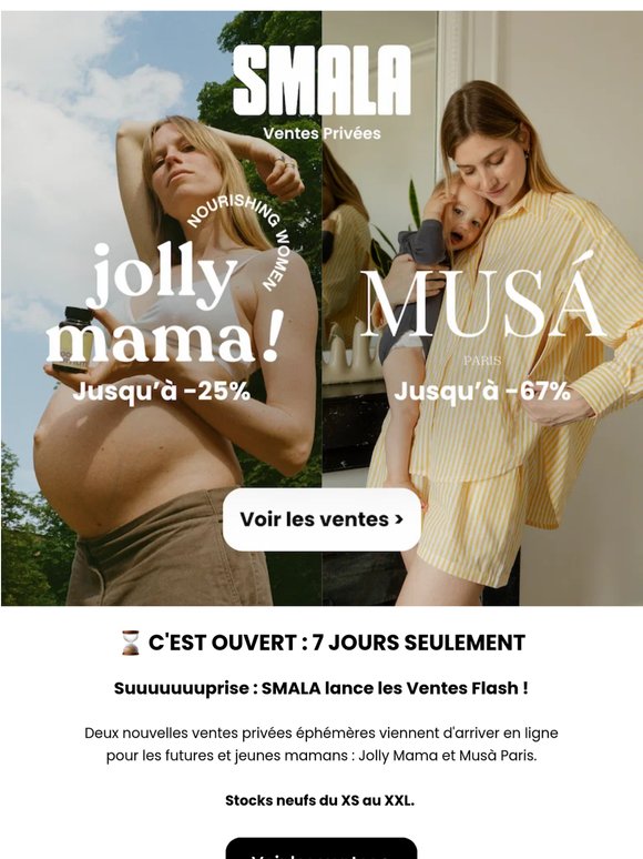 🤰 NEW : Jolly Mama, MUSÁ Paris jusqu'à -67%