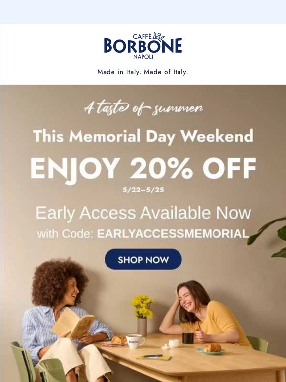 Unlock 20% Off - Your Early Access! ☕