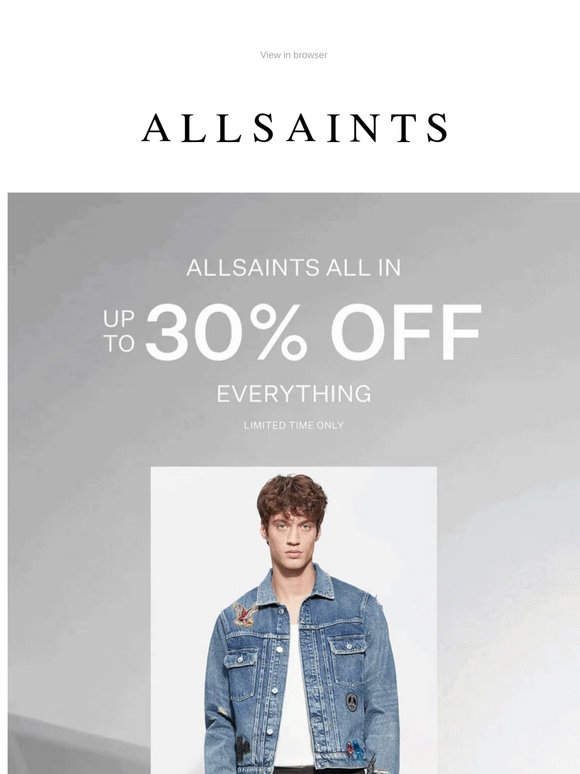 Up To 30% Off Everything – Now On