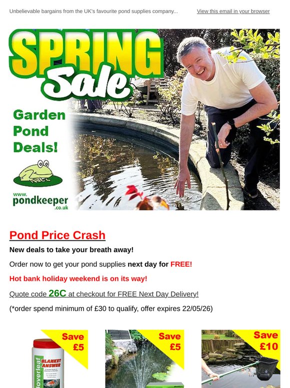☀️Bank Holiday Pond Bargains: SALE