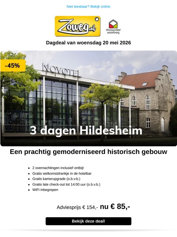 3 dagen Hildesheim nu 85,-