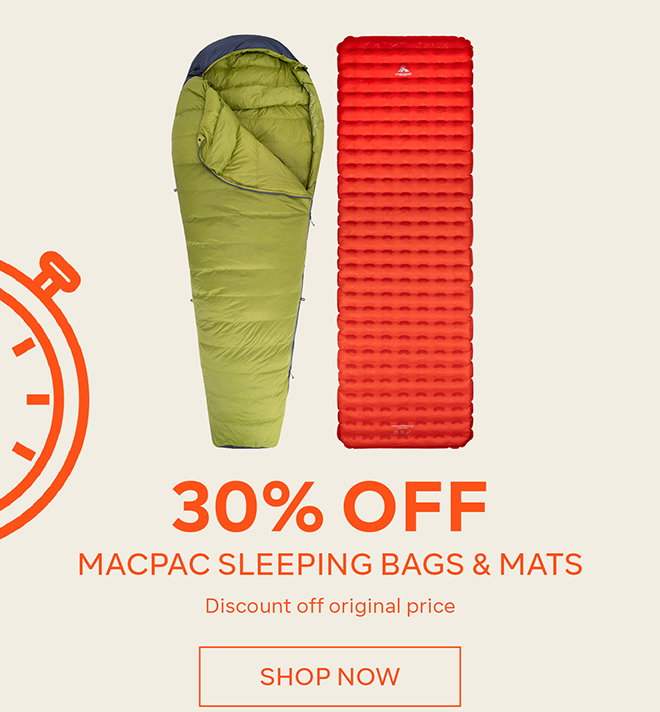30% off Macpac Sleeping Bags & Mats