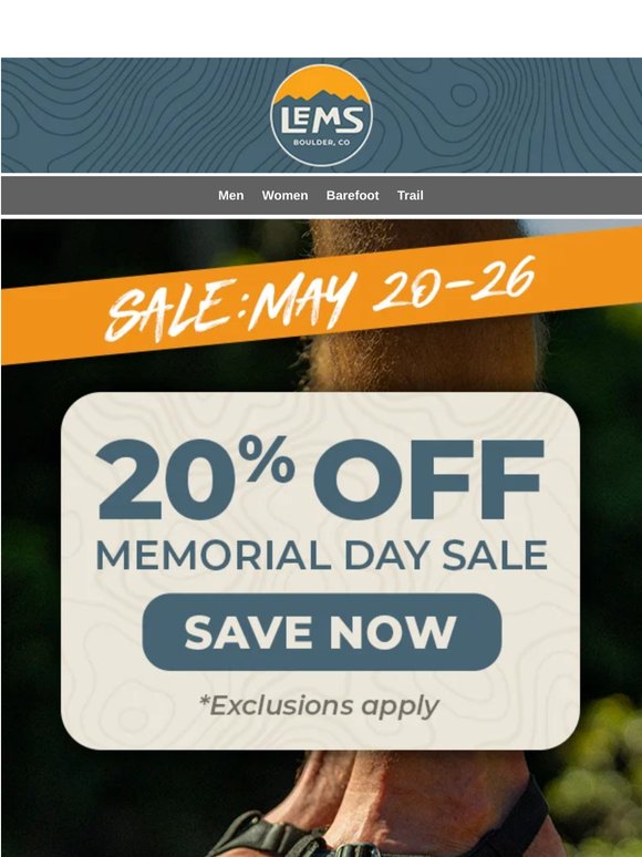 Memorial Day Sale 🇺🇸 Save 20% Now!