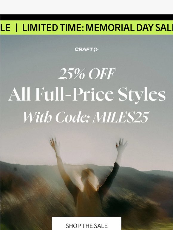NOW LIVE: 25% OFF Memorial Day Sale