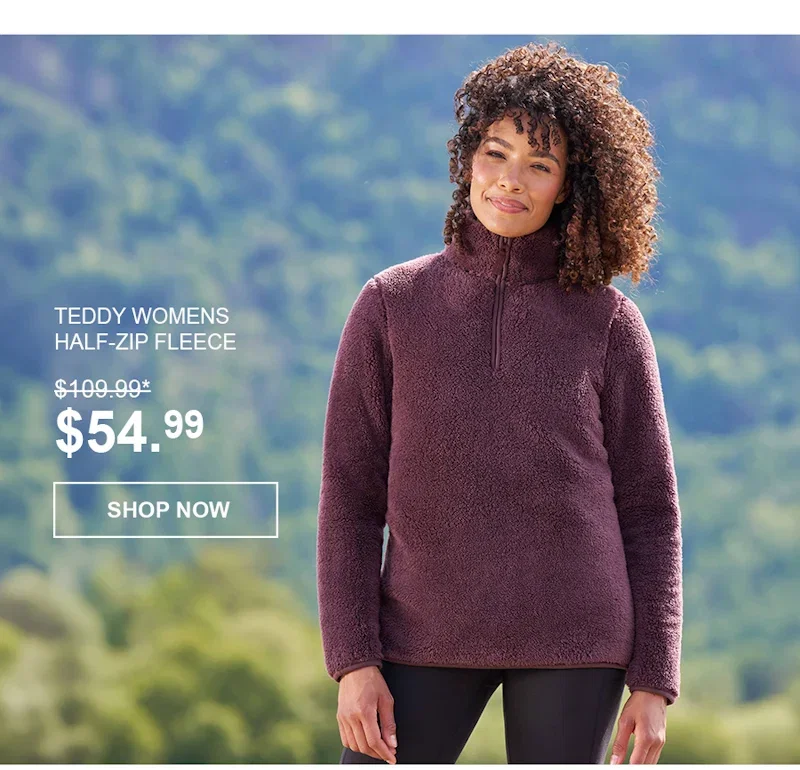 Teddy Womens Half-Zip Fleece