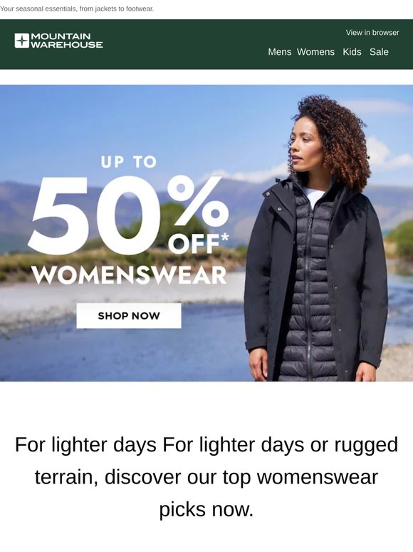 Don't Miss Up To 50% Off Womenswear