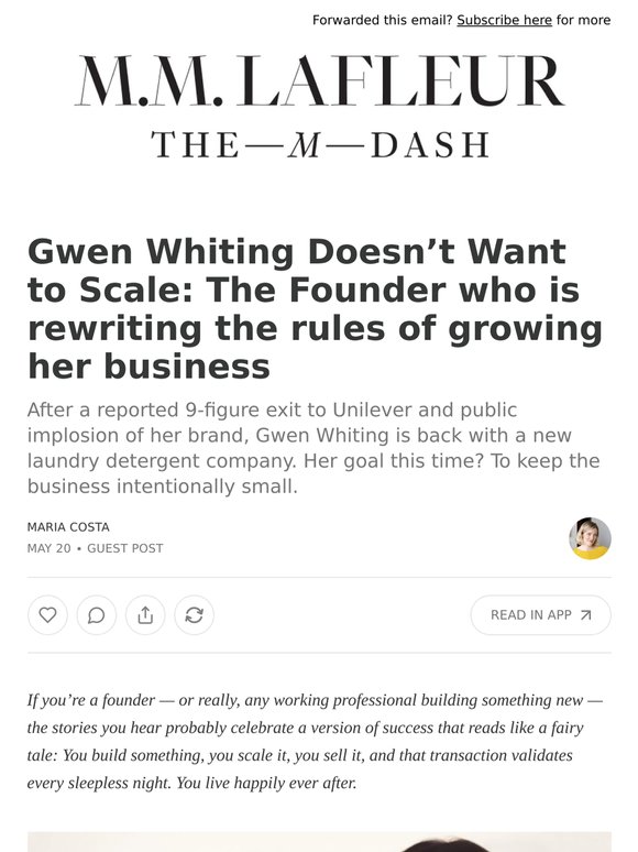 Gwen Whiting Doesn’t Want to Scale: The Founder who is rewriting the rules of growing her business