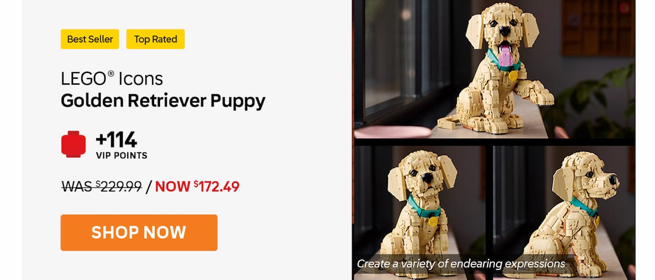 LEGO® Icons Golden Retriever Puppy