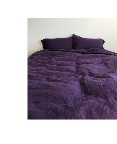 Aubergine Linen Flat Sheet