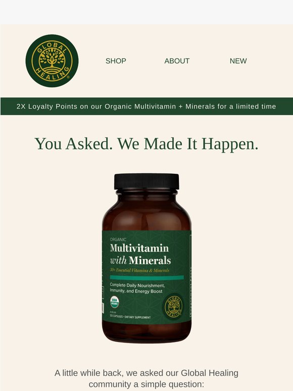 You voted. We listened. 2X points on Multivitamin starts now.