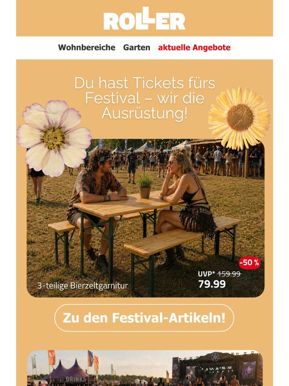 Alles fürs Festivalcamp – außer dem Kater🍻