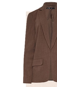  Chocolate Brown Linen Blazer 