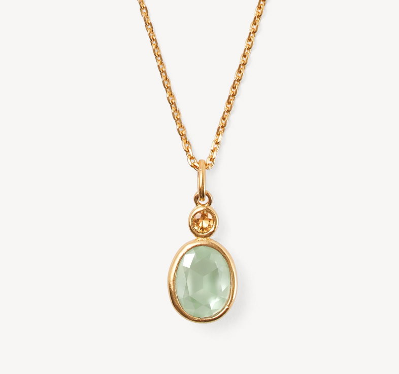 Duo Gemstone Pendant Necklace