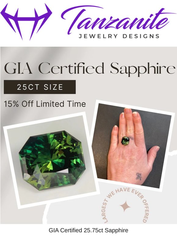 One of a Kind 25.75ct Sapphire: 15% Off Now 💎