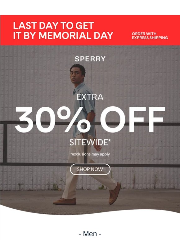 30% OFF + arrives before Sunday