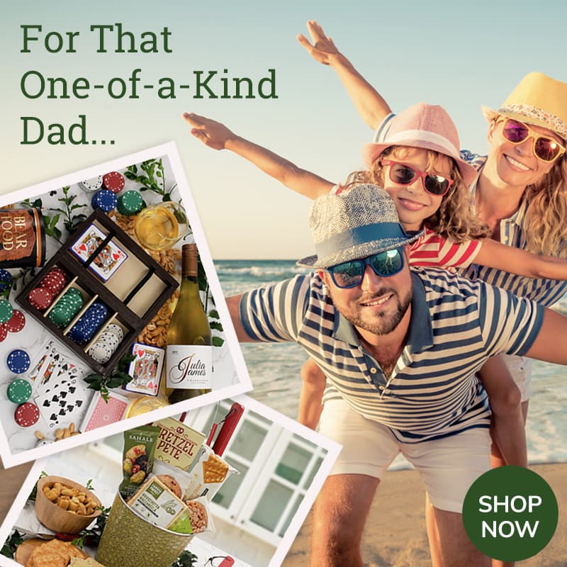 Gift baskets for Dad are now in stock!