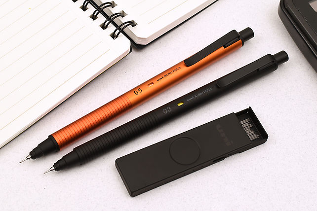 Uni Kuru Toga Metal Mechanical Pencils & Smudge-Proof Leads