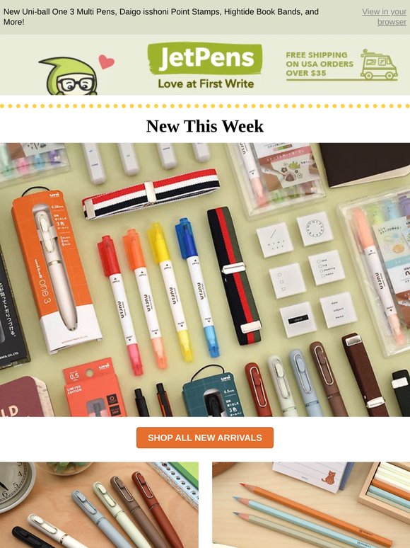 New Uni-ball One 3 Multi Pens, Daigo isshoni Point Stamps, Hightide Book Bands, and More!