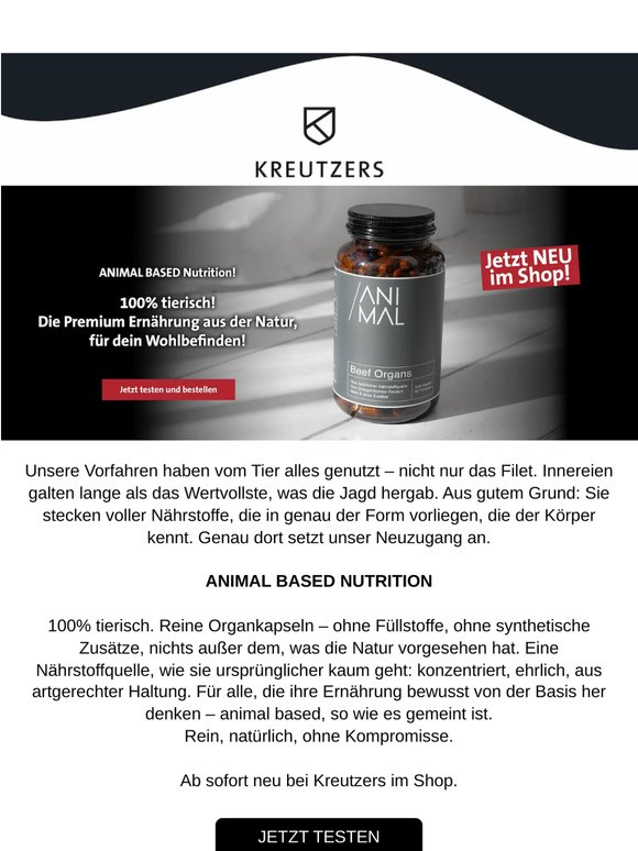Neu bei Kreutzers: ANIMAL Beef Organs – 100% tierisch 🌟