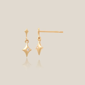 Diamond Star CZ Dangle Stud Earrings