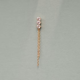 Stone Long Chain Drop Stud