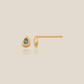 Aqua Gem Teardrop Stud Earrings