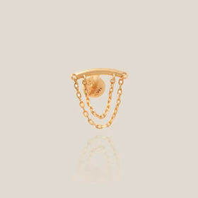 Curved Bar & Double Chain Stud