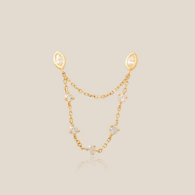 Crystal Web Chain Link Earring