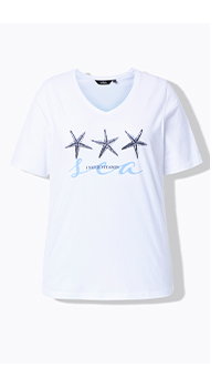 Camiseta, estrellas de mar, Classic, escote en V, media manga