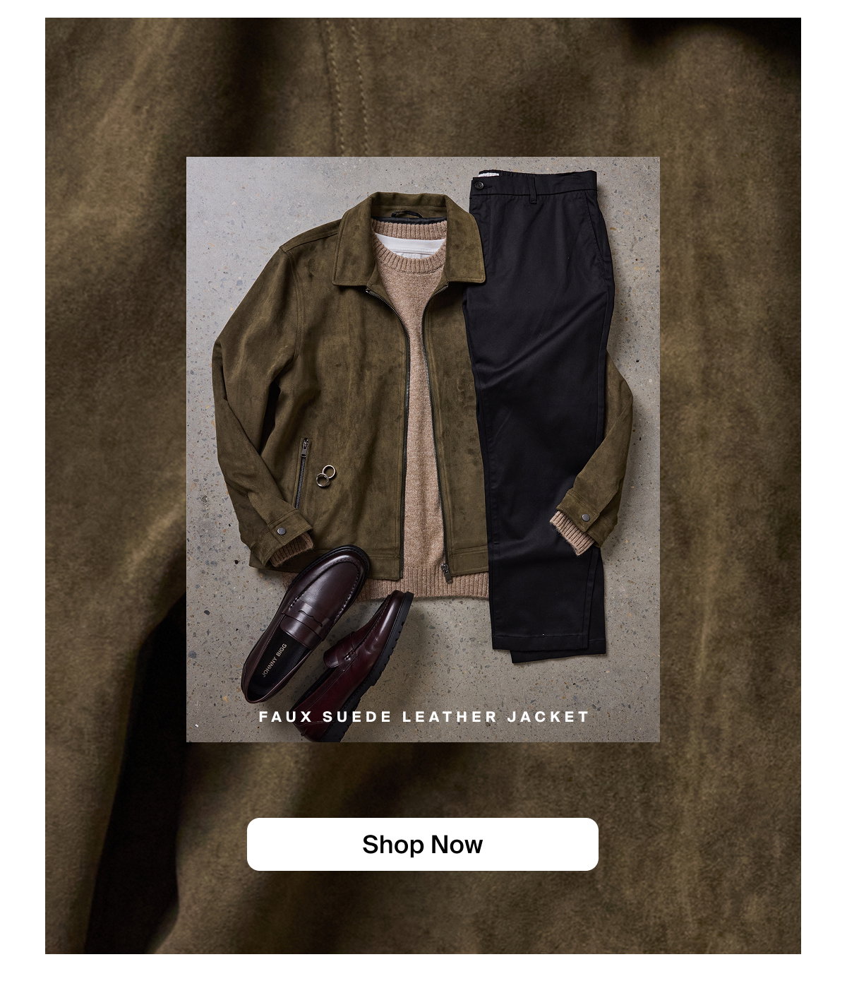 Faux Suede Leather Jacket