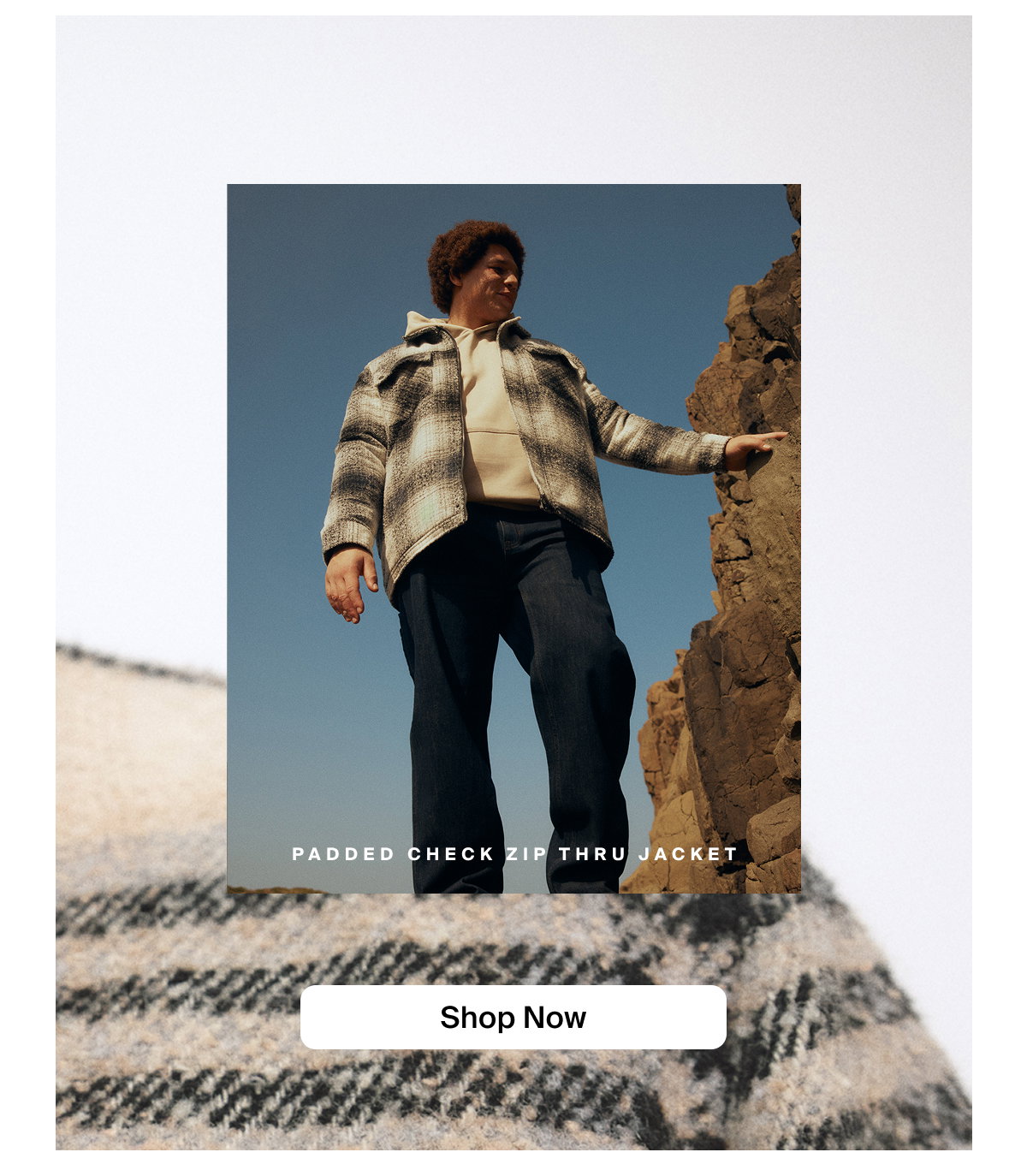 Padded Check Zip Thru Jacket