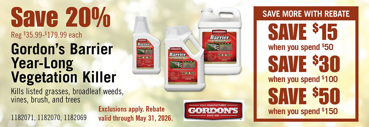 Save 20% Gordon's Barrier Year-Long Vegetation Killer