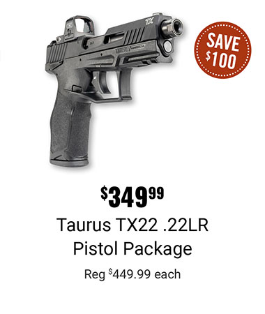 $349.99 Taurus TX22 .22LR Pistol Package
