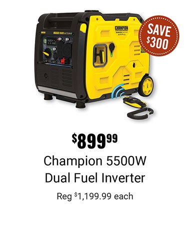 $899.99 Champion 5500W Dual Fuel Inverter