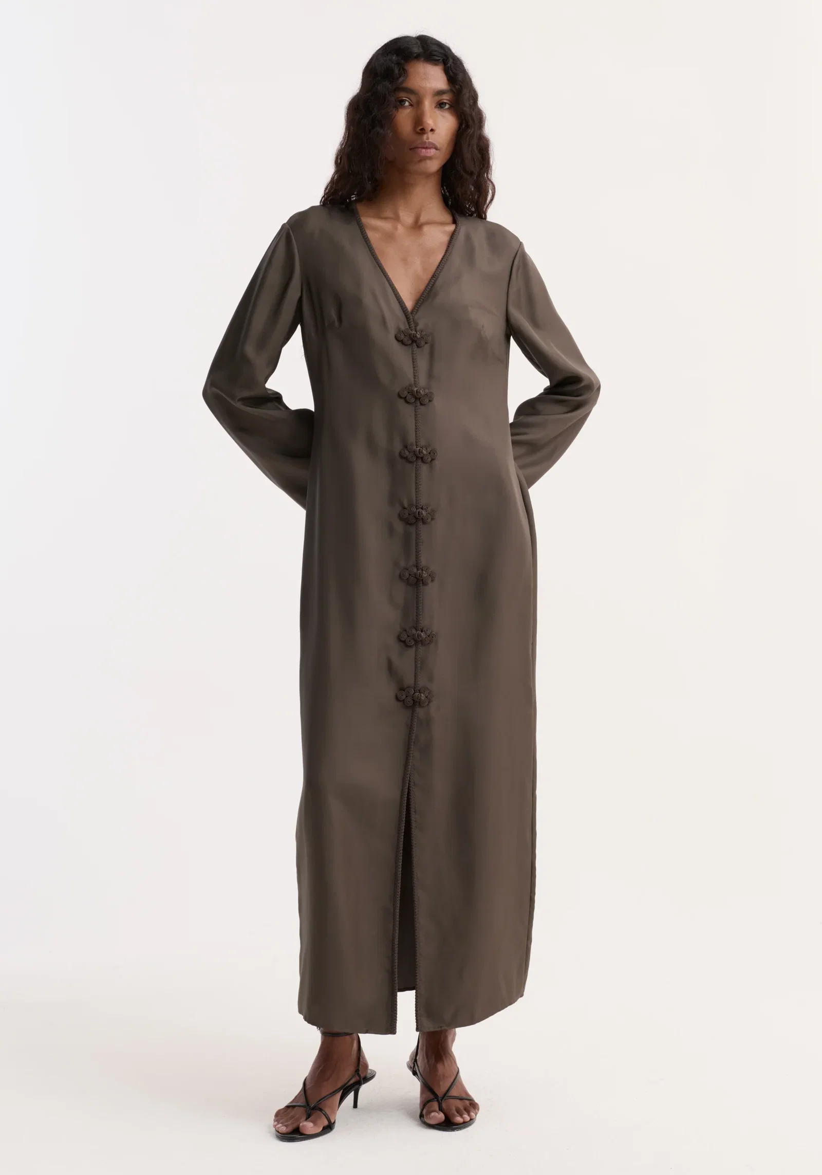 Image of Pankou closure silk dress | earth