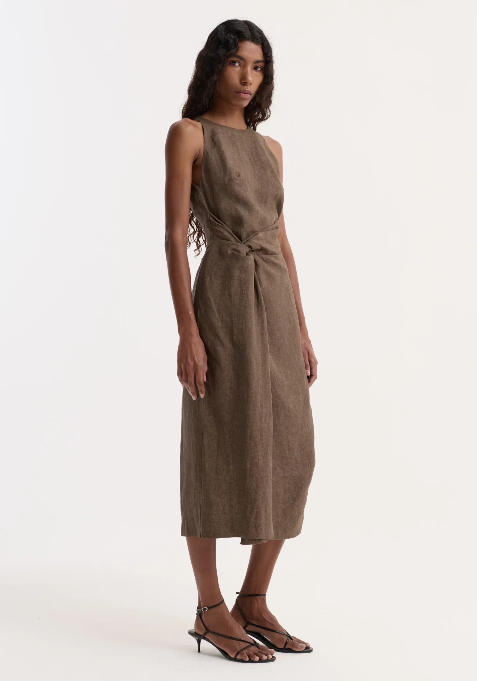 Image of Sarong dress | brown melange