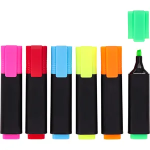 Böttcher-AG Textmarker Premium, mit Keilspitze, 6 Stück, Strichbreite 1 - 5mm, schnelltrocknend, farbig sortiert
