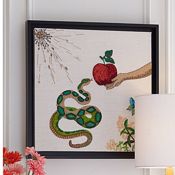 Muse Snake & Apple Beaded Art