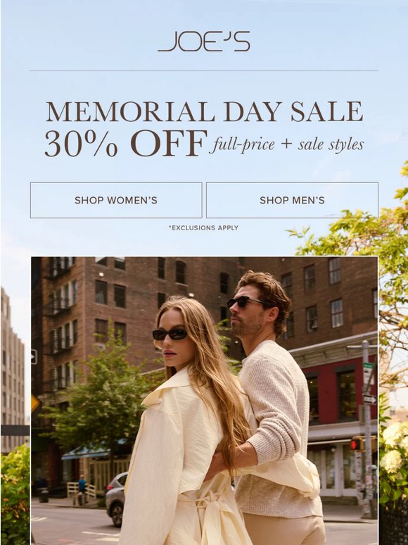 30% OFF | It’s the Memorial Day Sale