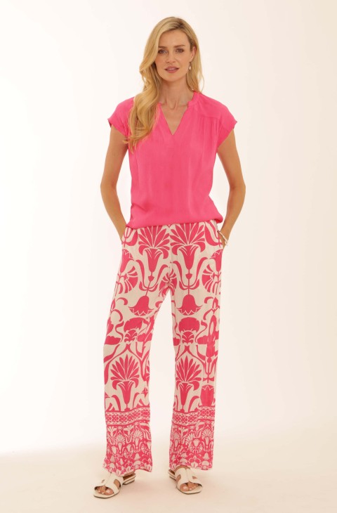 Ladies Pomodoro Goa Border Print Trousers